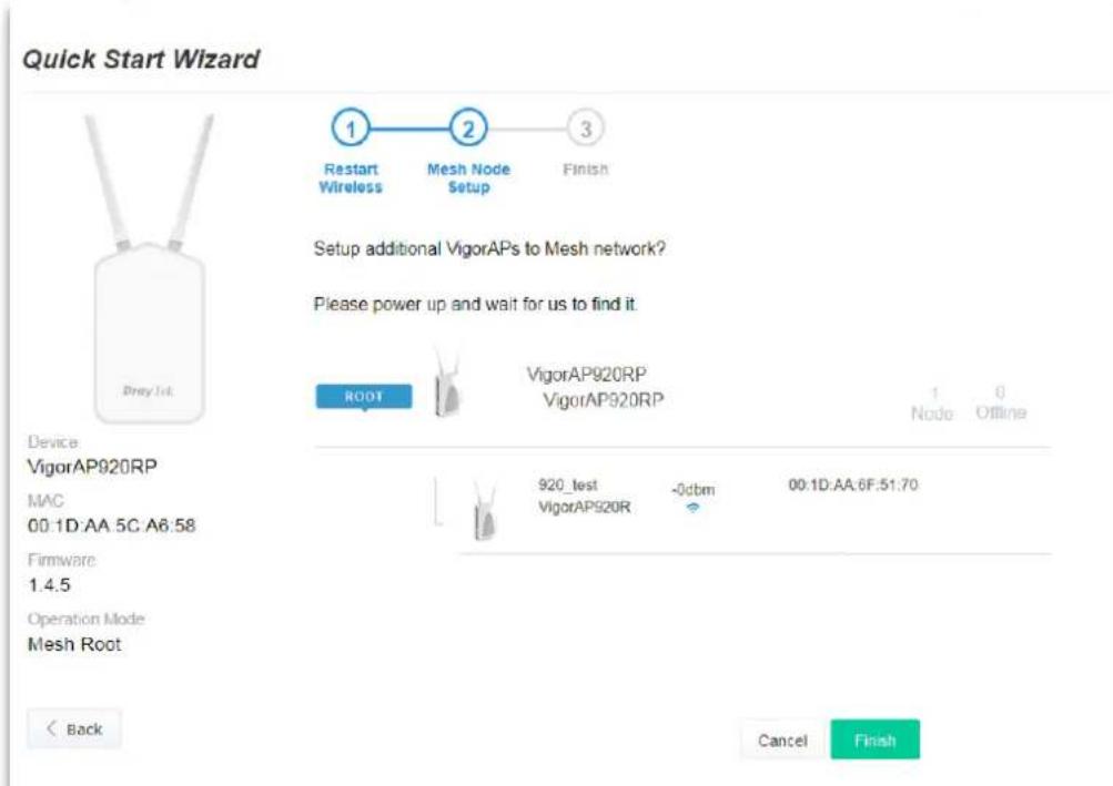 Draytek VigorAP 920R - I-7-2 Settings for Mesh Root - 7