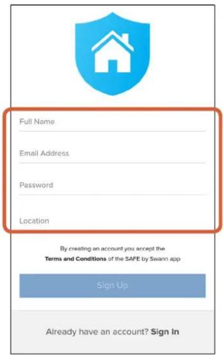 SWANN SWWHD-INTCAMPK3-UK - Creating a SAFE by Swann Account - 2