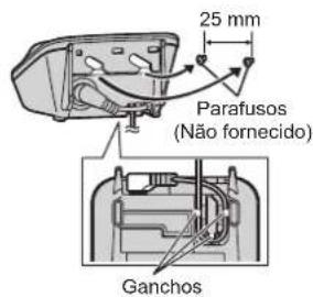 25 mm Parafusos (Não fornecido) Ganchos
