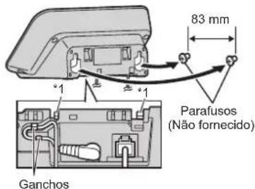 83 mm Parafusos (Não fornecido) Ganchos
