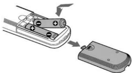 SONY RCD-W7V - Inserting Batteries into the Remote - 1