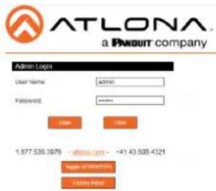 Atlona HDVS-CAM-HDMI-W - WebGUI - 1