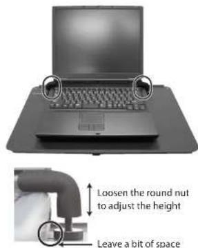 Loosen the round nut to adjust the height Leave a bit of space