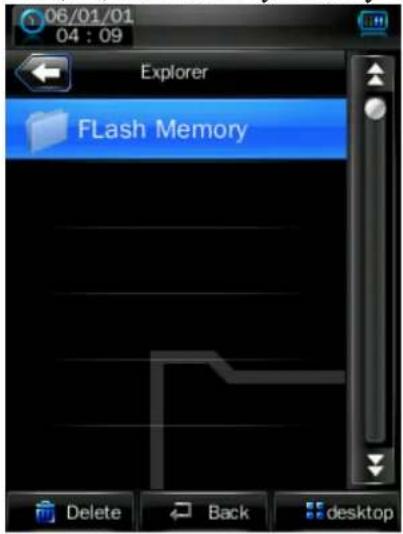 06/01/01 04 : 09 Explorer FLASH Memory Delete Back也不Desktop