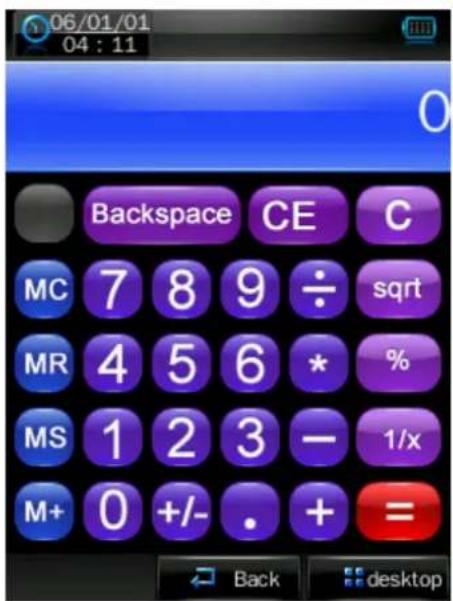 06/01/01 04:11 Backspace CE C MC 7 8 9 ÷ sqrt MR 4 5 6 * % MS 1 2 3 - 1/x M+ 0 +/- . + = Back desktop