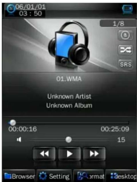 06/01/01 03:50 1/8 SRS 01.WMA Unknown Artist Unknown Album 00:00:16 00:25:09 15 Browser Setting Format Desktop