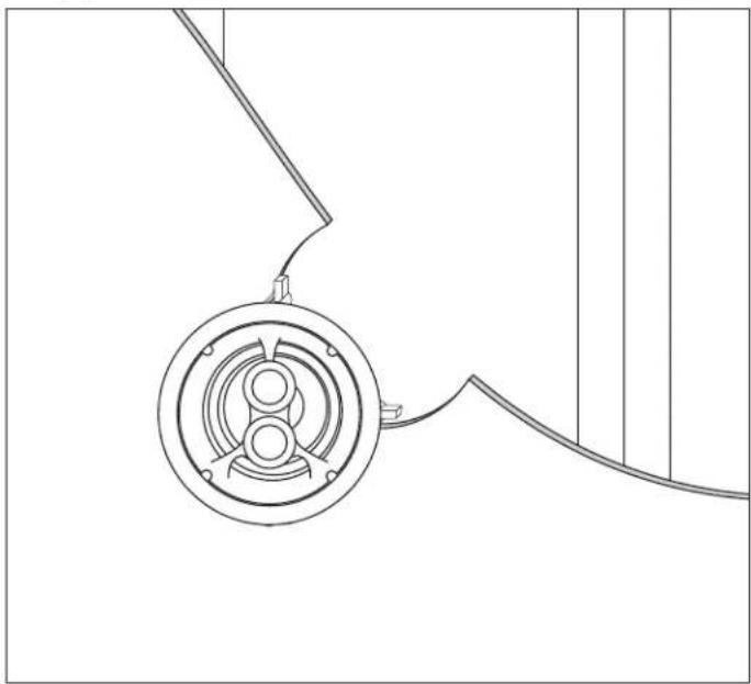 Pure technical line drawing of a mechanical component with no text or symbols