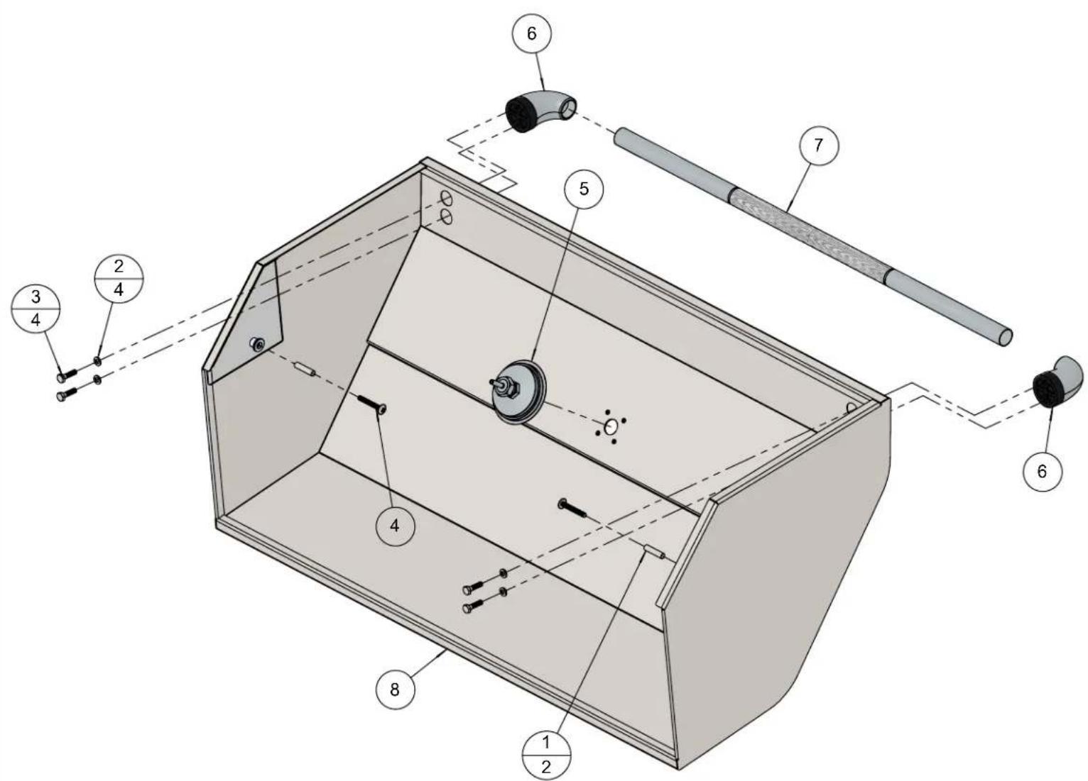 Technical diagram of a mechanical device with numbered components for identification and assembly reference.