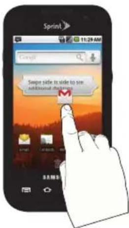 Sprint 11:29 AM Google Swipe side to side to see additional items