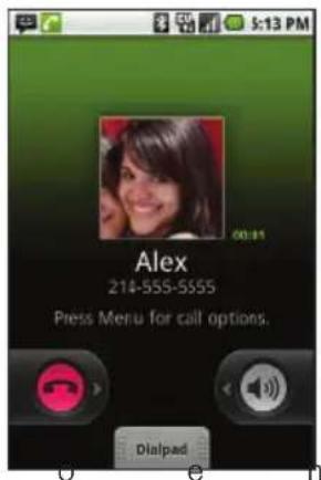 Alex 214-555-5555 Press Menu for call options. Dialpad