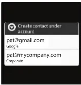 Create contact under account pat@gmail.com Google pat@mycompany.com Corporate