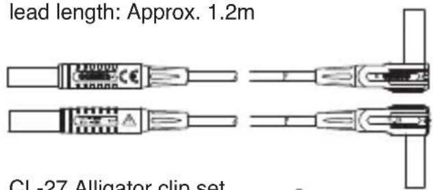 lead length: Approx. 1.2m CL-27 Alligator clip set