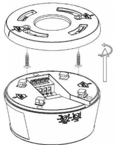 Technical diagram of a mechanical device with labeled components and assembly steps