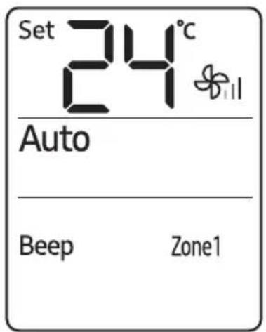 Set 24°C Auto Beep Zone1