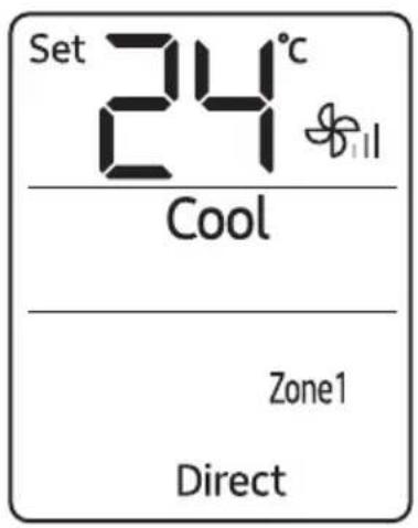 Set 24°C Cool Zone1 Direct