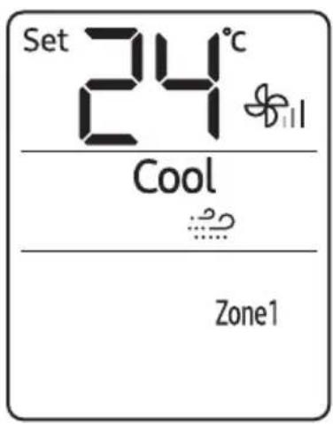 Set 24°C Cool Zone1