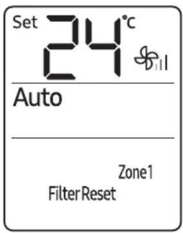 Set 24°C Auto Zone1 Filter Reset