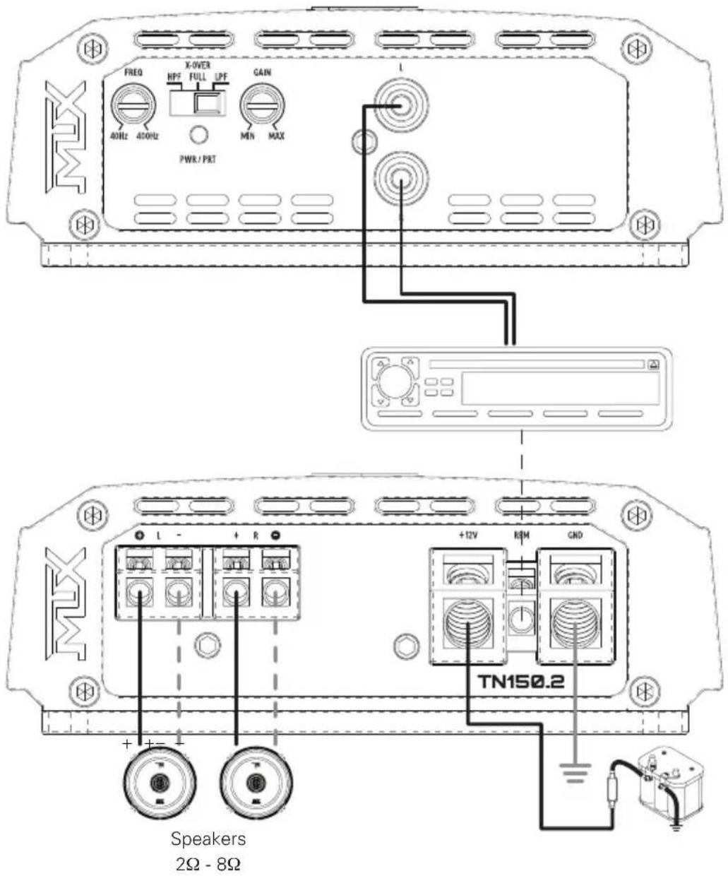 MTX Audio Terminator TN150.2 - WIRING - 1