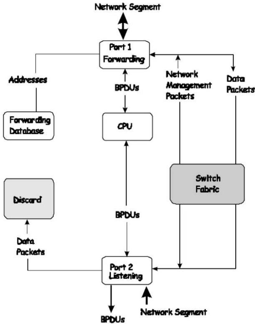 D-LINK DGS-3308TG - A port in the listening state does the following: - 1