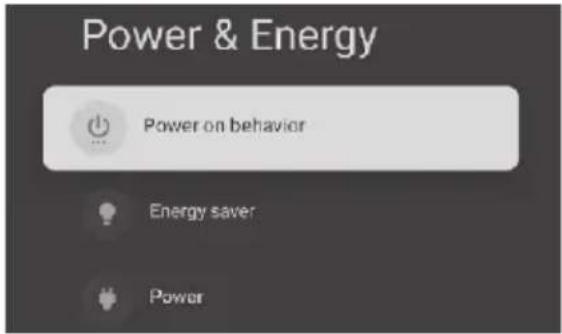 Power & Energy Power on behavior Energy saver Power