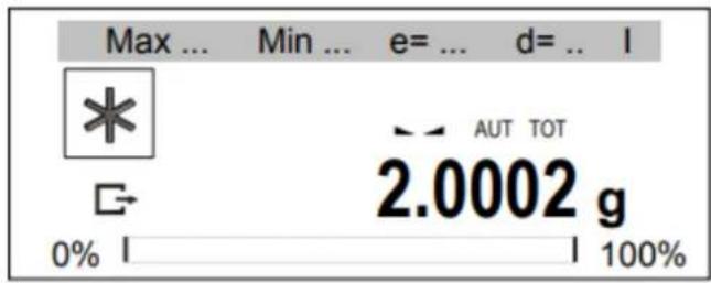 Max ... Min ... e= ... d= .. l * AUT TOT 2.0002 g 0% l | 100%