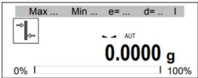 Max ... Min ... e= ... d= .. I 0.0000 g 0% | | 100%