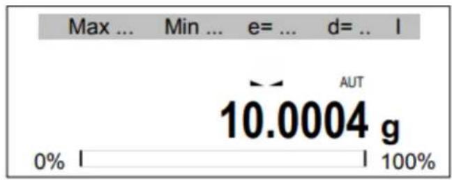 Max ... Min ... e= ... d= .. l 10.0004 g 0% | | 100%