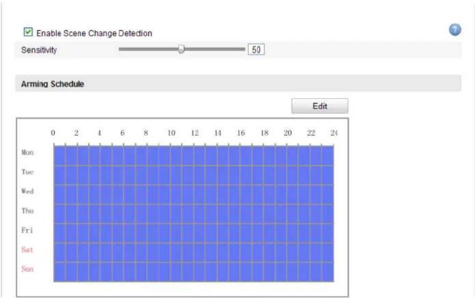 Hikvision DS-2CD2F42FWD-I(4MM) - Configuration> Advanced Configuration> Smart Event> Scene Change Detection - 1