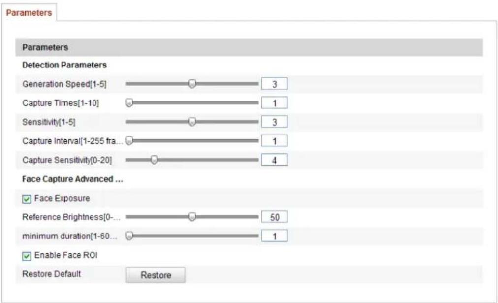 Hikvision DS-2CD2F42FWD-I(4MM) - Face Capture Advanced Parameters: - 1