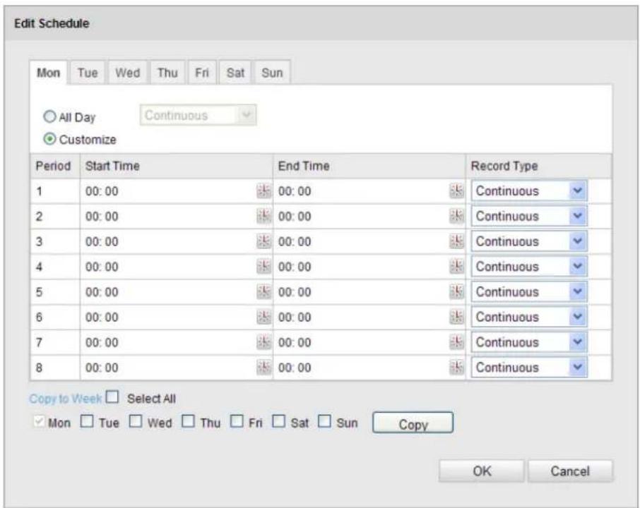 Hikvision DS-2CD2F42FWD-I(4MM) - Configuration > Advanced Configuration> Storage > Record Schedule - 3