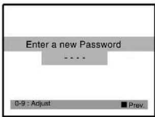 Enter a new Password 0-9 : Adjust ■ Prev.
