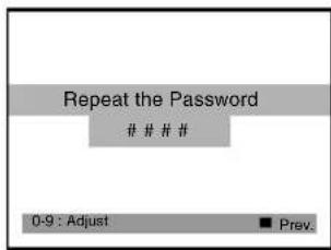 Repeat the Password # # # 0-9: Adjust ■ Prev.