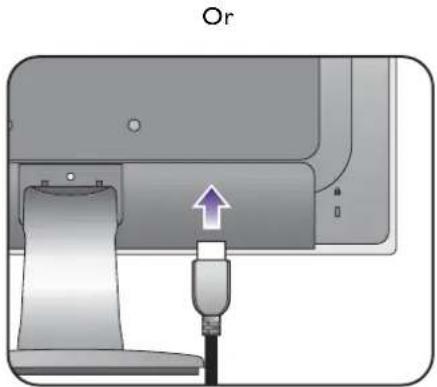 BENQ GW2260E - Connect the power cable to the monitor. - 1
