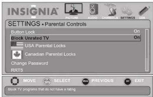 INSIGNIA NS-19E450WA11 - To block unrated TV: - 4