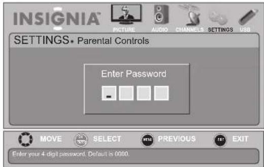 INSIGNIA NS-19E450WA11 - To set or change the password: - 3