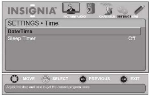 INSIGNIA NS-19E450WA11 - To set the clock: - 3