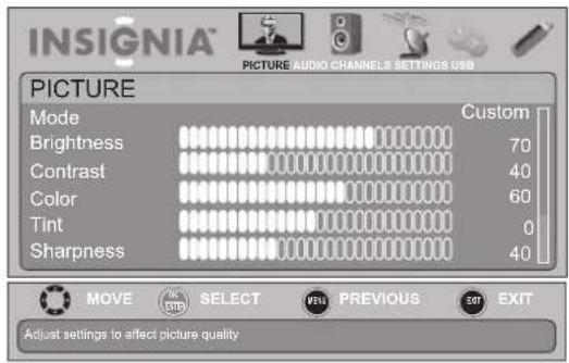 INSIGNIA NS-19E450WA11 - To select the menu language and transparency: - 1