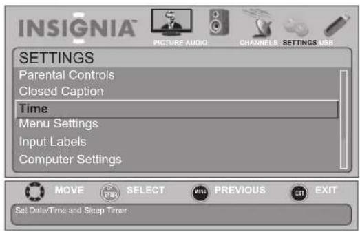 INSIGNIA NS-19E450WA11 - To set the clock: - 2