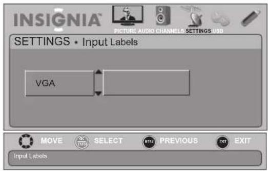 INSIGNIA NS-19E450WA11 - To label an input source: - 3