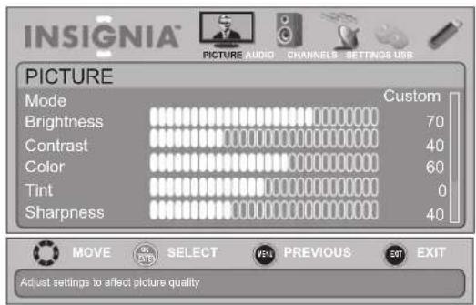 INSIGNIA NS-19E450WA11 - To turn Input Sensor on or off: - 1