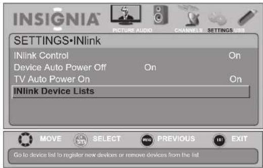 INSIGNIA NS-19E450WA11 - To display a list of INlink-compatible devices: - 3