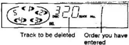 S < D > 320 <4> < 3D 320 DO. Track to be deleted Order you have entered