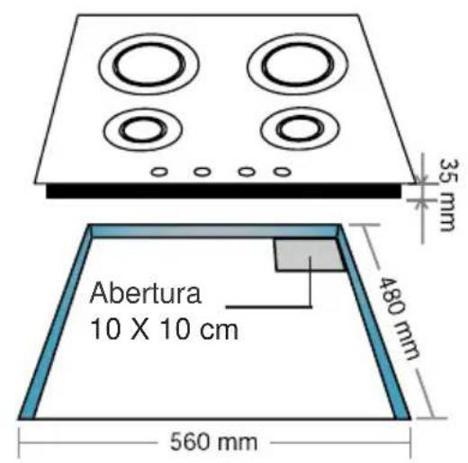 35 mm 480 mm Abertura 10 X 10 cm 560 mm