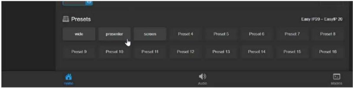 Vaddio EasyIP Ecosystem Base Kit - Moving the Camera to a Preset Position - 1