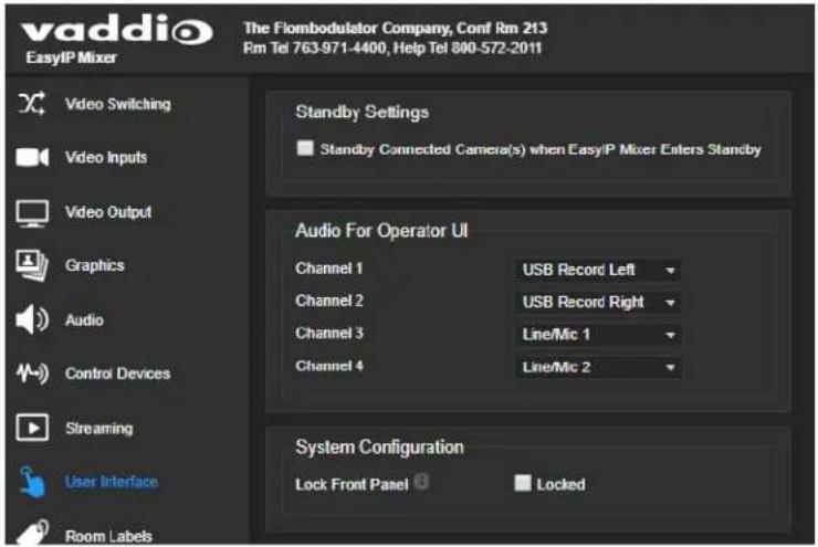 Vaddio EasyIP Ecosystem Base Kit - USER INTERFACE PAGE - 1