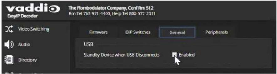 Vaddio EasyIP Ecosystem Base Kit - Configuring System Standby Behaviors - 2