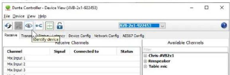 Vaddio EasyIP Ecosystem Base Kit - To physically locate Dante devices using the Dante Controller application: - 3