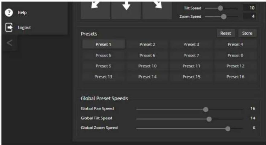 Vaddio EasyIP Ecosystem Base Kit - To set speeds for movements to presets: - 1