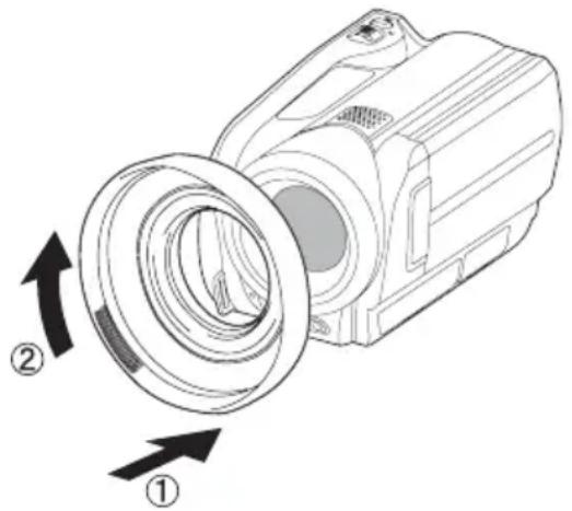 TOSHIBA Gigashot GSC-K80HE - Utilización de la lente de conversión o la visera de lente - 1