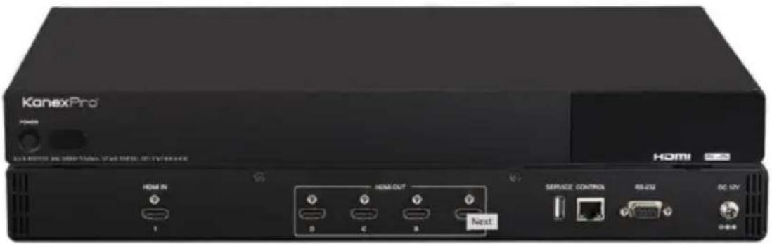 KanexPro VW-SP1X44K - 1×4 HDMI 4K UHD Video Wall Processor with Bezel Correction - 1